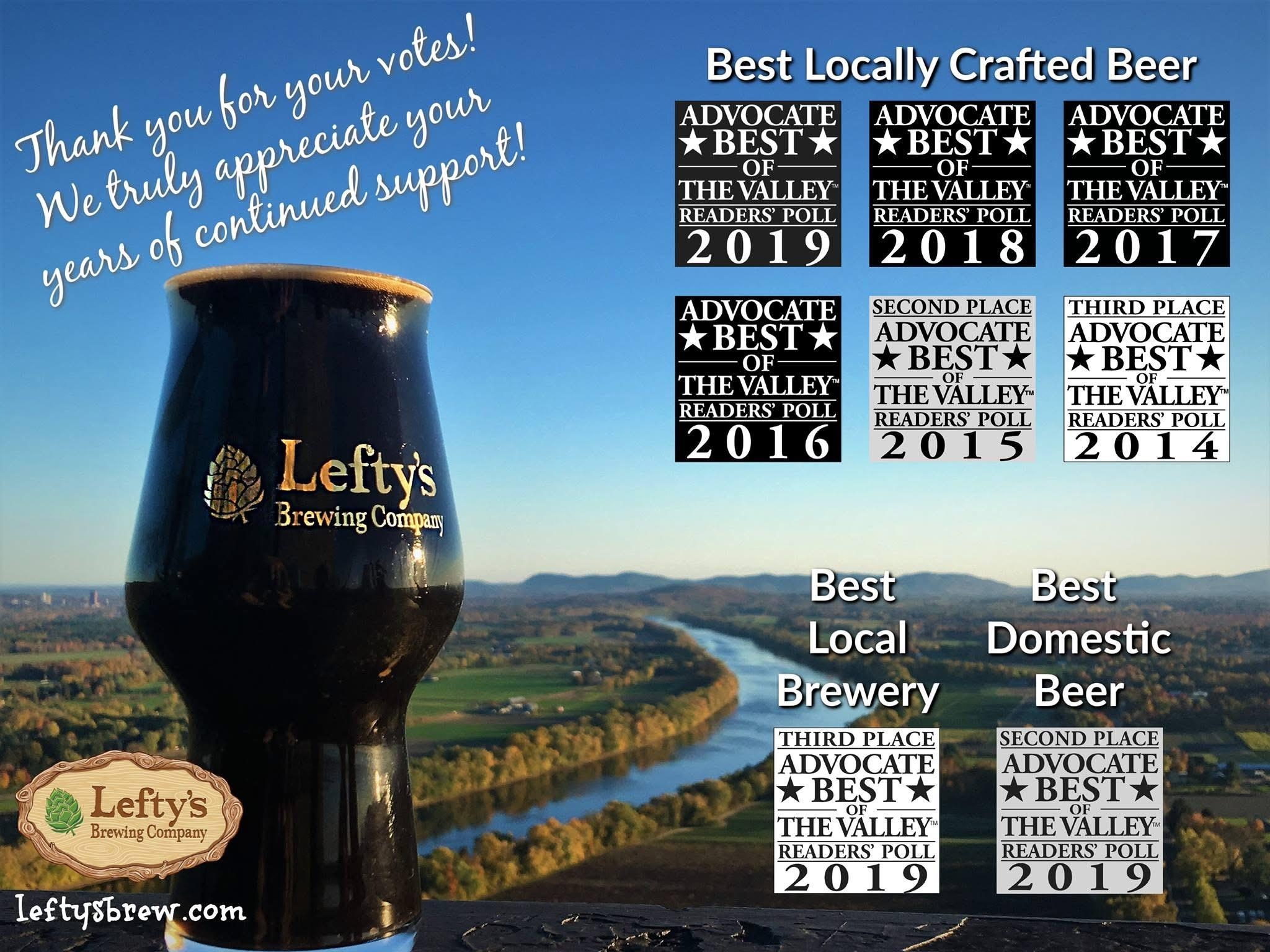 Lefty's Brewing Company Best of the Valley Awards